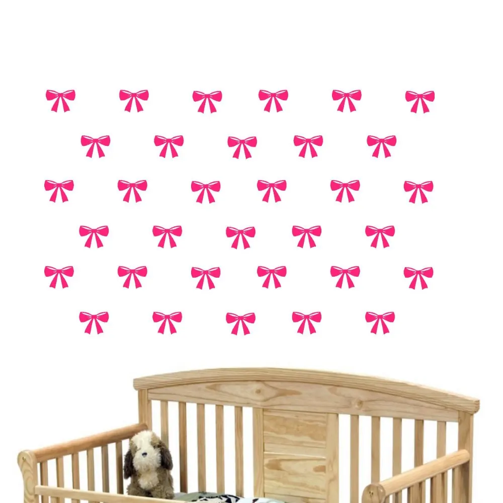 36pcs Pink Bow Shape Nursery Wall Sticker Kids Room Decoration | Дом и сад