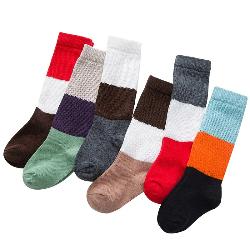 Kids Knee High Socks For Girls Boys Fashion Patchwork Cotton Sports School Socks|Колготки и чулки| |