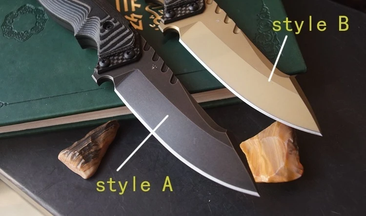 Очень острый Бронзовый/вареный D2 нож для выживания на открытом воздухе