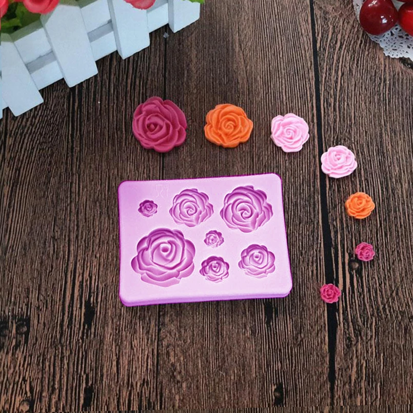 Роза силиконовая форма для кекса шоколадный цветок Fondant Mold торт декоративное