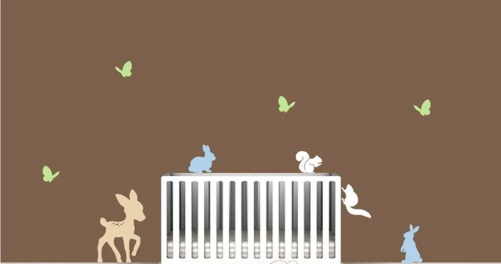 

Forest Animals Wall Decals Creative Home Decor Baby Nursery Stickers vinilos muraux Paper DIY Art Vinyl Wall Decoration ZA817