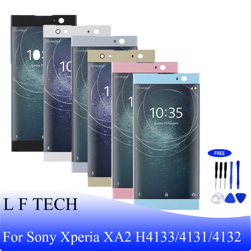 ЖК дисплей для Sony Xperia XA2 H4133 H4131 H4132 с кодирующий преобразователь сенсорного экрана