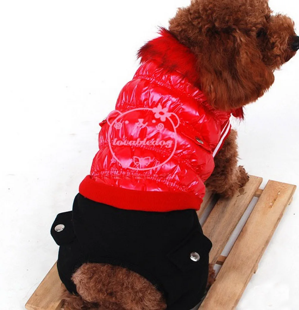 Маленькая одежда для собак комбинезон Тренч свободные брюки Зимнее пальто