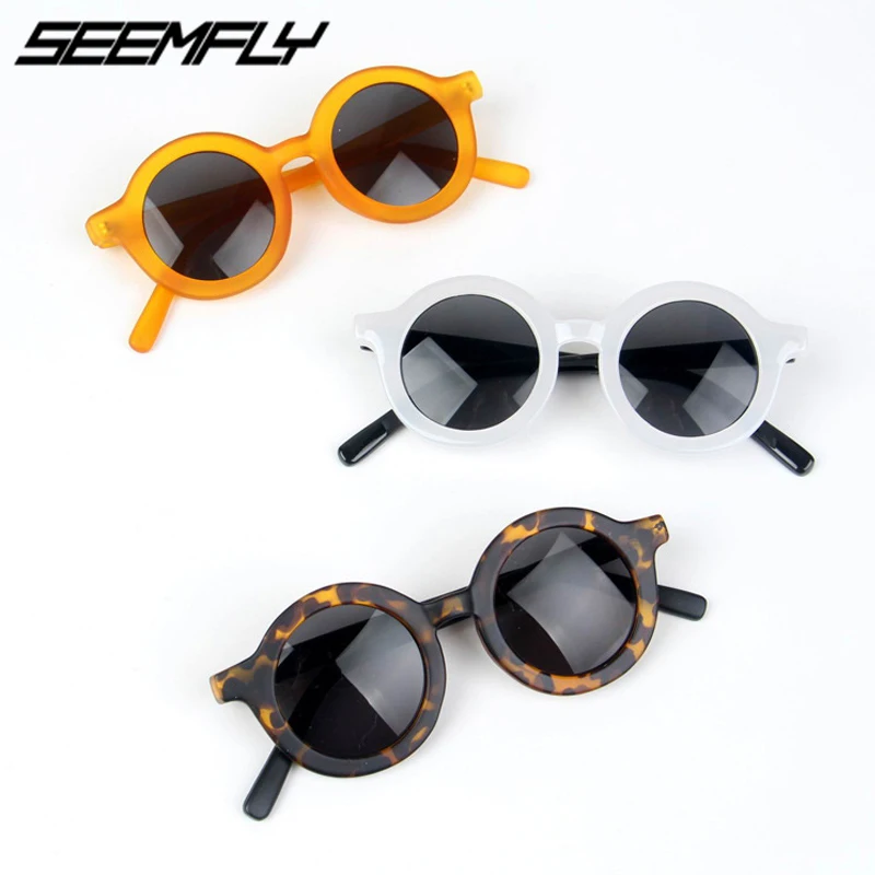 

Seemfly New Fashion Round Kids Sunglasses Girls Boys Children Goggle Baby Anti-UV Sun Glasses Shades UV400 Eyewear Eyeglasses