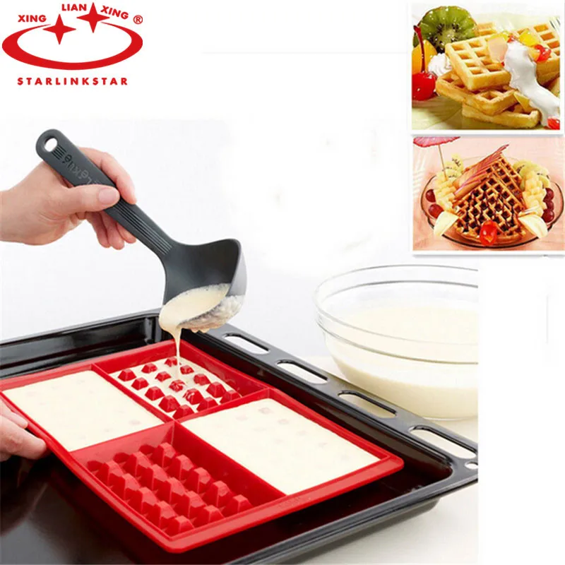 1 шт. силиконовая форма для вафель 2 формы|baking tools|molde wafflesilicone mold waffle |