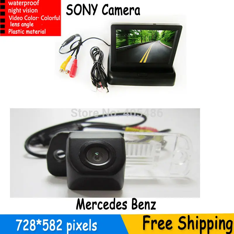Автомобильный монитор 4 3 дюйма + камера заднего вида для парковки SONY HD Benz C Class W203 E