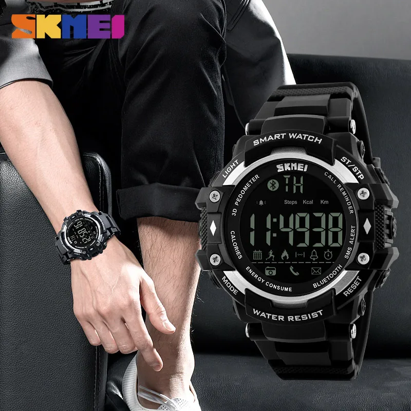 Спорт на открытом воздухе Smart Watch Мужчины Часы Шагомер Калорий Bluetooth Фитнес Трекер