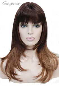 Сильная красота синтетические естественные волнистые длинные волосы для женщин парики