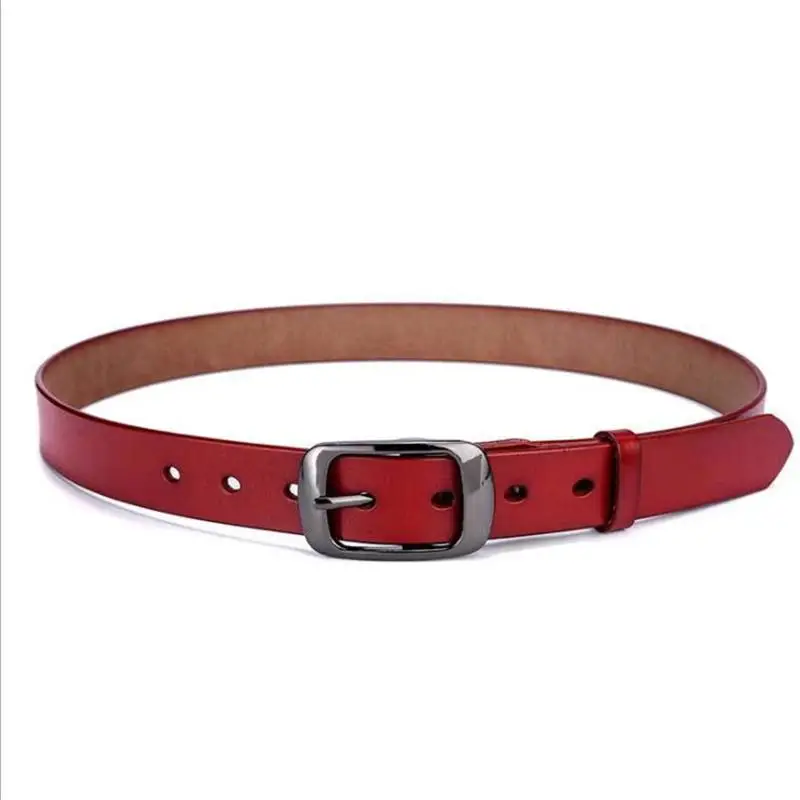 

SupSindy hot women genuine leather belt Cowskin Punk luxury brand designer belts for women jeans high quality female belt Black