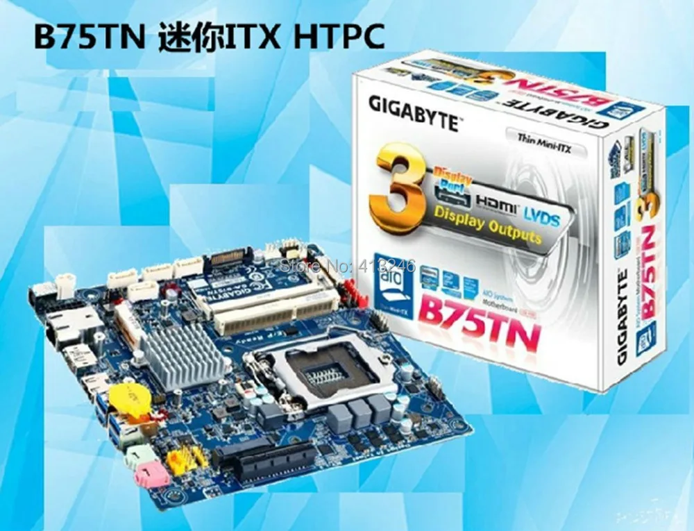 2015 высокое качество GA B75TN ITX продукты Материнская плата 1155 i7 i5 i3 процессор