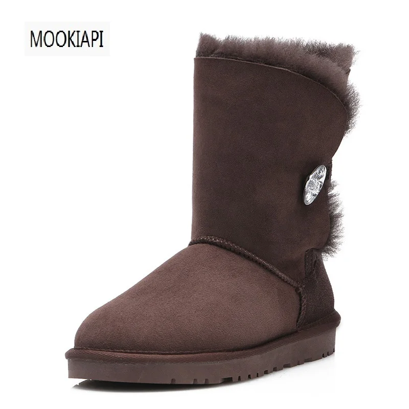 2019 European high-quality snow boots real sheepskin 100%natural wool women's free delivery 6 colors | Обувь
