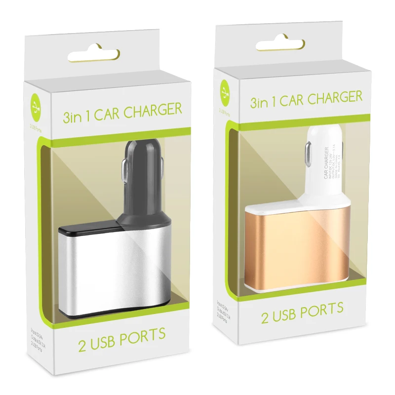 Airsspu автомобиля Зарядное устройство прикуривателя 2 Порты USB 2.1A для iPhone samsung