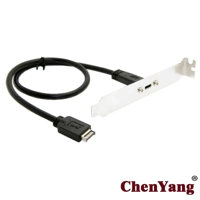 

CY USB 3.1 Front Panel Header to USB-C Type-C Female Extension Cable 40cm with Panel Mount Screw