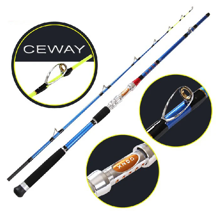 Рыболовная удочка из углеродного волокна с синими фиксаторами длина удилища 1.8м