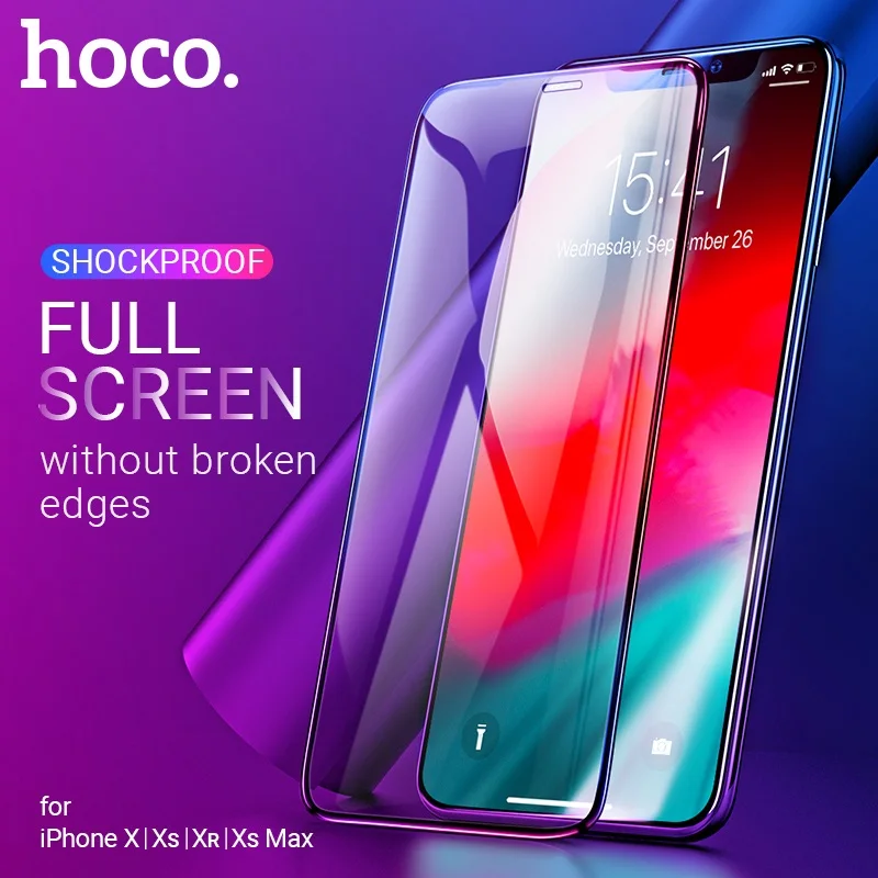 hoco закаленное стекло для iphone 11 Pro X Xr Xs max Max защитная пленка экрана на айфон защита