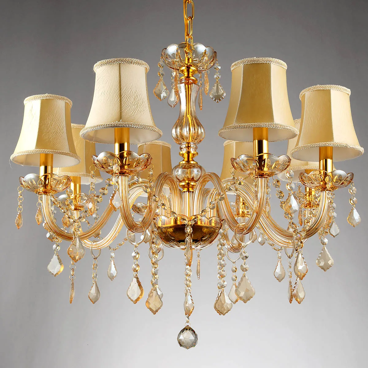 

6/8 Arms Fashion crystal Chandelier lighting Bedroom pendant Chandelier champagne color gold crystal lighting lamps