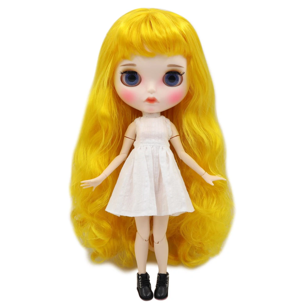 Ледяная кукла DBS Blyth 1/6 bjd белая кожа сустав тело желтые волосы матовое лицо с