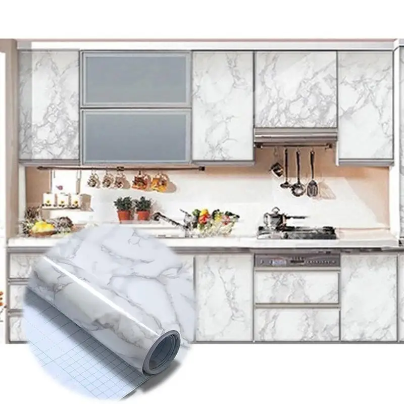 

PVC Marble Waterproof Contact Paper Vinyl Self Adhesive Wallpaper Decorative Film Kitchen Cabinets Countertop Furniture Stickers