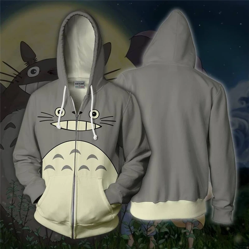 Аниме Tonari no Totoro Толстовка Тоторо Косплей Костюм повседневные куртки на молнии