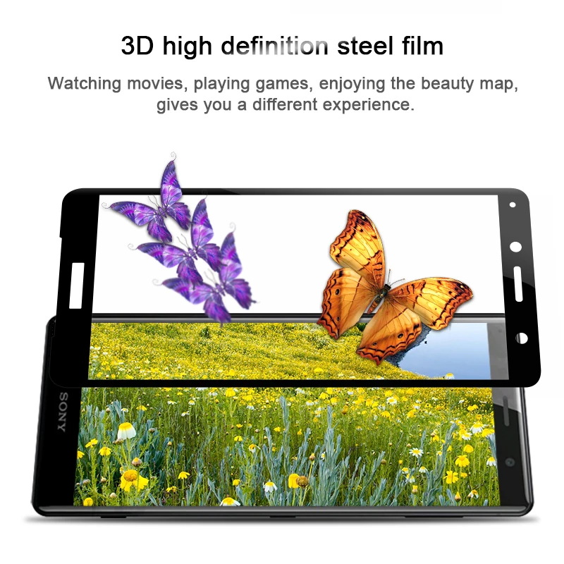 Закаленное 3d стекло для Sony Xperia XZ2 полноэкранная Взрывозащищенная защитная пленка