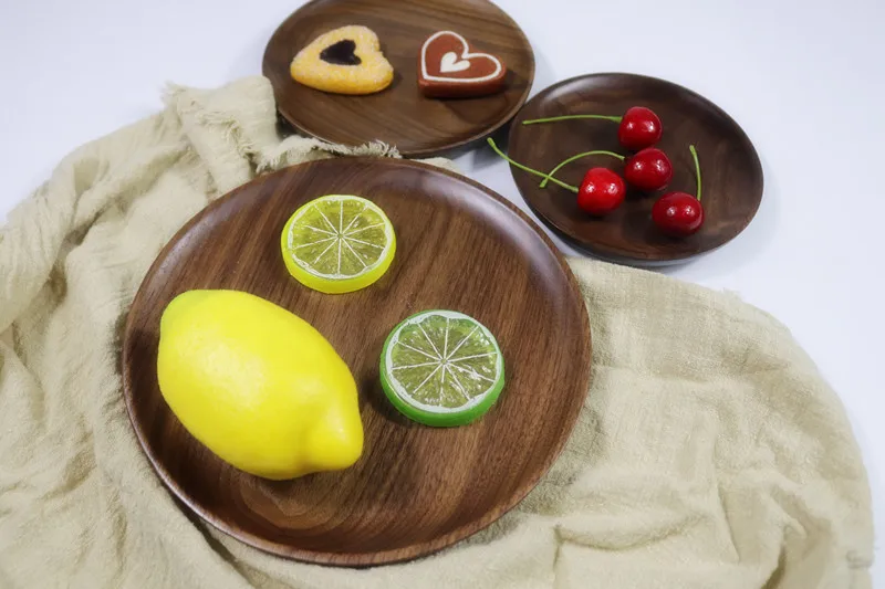 1 шт. черный орехового дерева плиты в западном стиле круглые деревянные пиццы