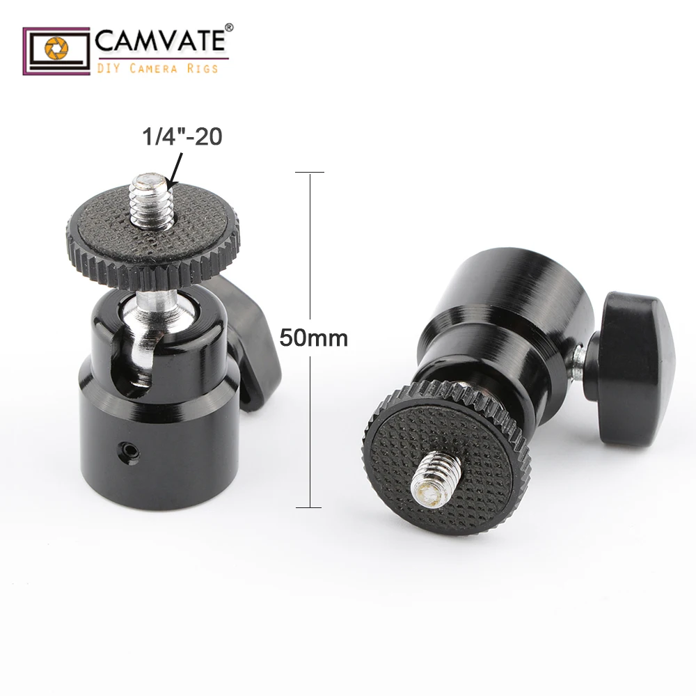 CAMVATE 2 шт. Универсальный 360 ° с креплением на мини шаровой головки 1/4 &quot 20 резьбой