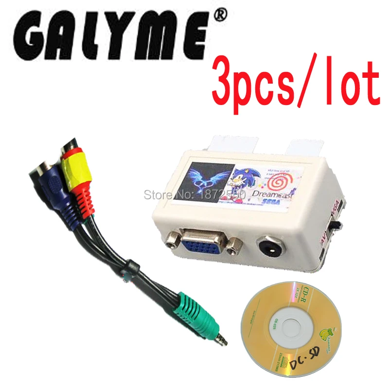 Адаптер для SD-карты Sega Dreamcast DC 3 шт. адаптер с VGA AV аудио и видео выходом конвертер в