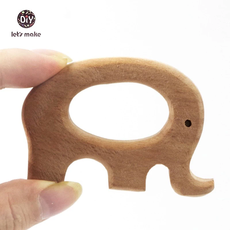 10 шт. Деревянные Подвески в виде слона из бука|baby teether|teether ringring teether |