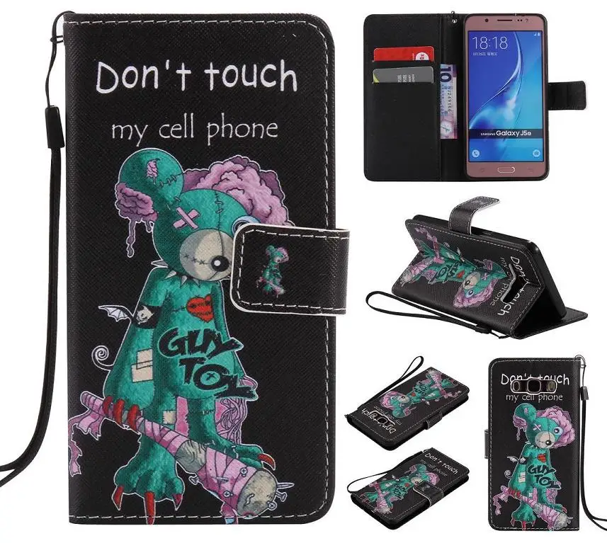 Skull Leopard Eiffel Tower elephant Leather Wallet Case Cover For Samsung galaxy J1 2016 J120 J3 J310 J5 J510 | Мобильные телефоны