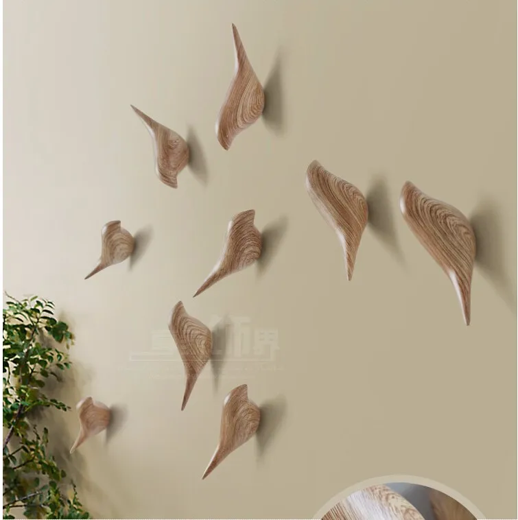 Креативные настенные крючки для украшения птиц деревянные зерна из смолы в форме