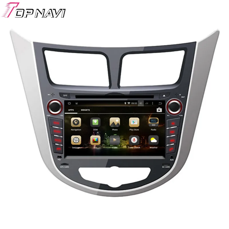 Topnavi Octa Core Android 6 0 Автомобильный DVD плеер для Hyundai Verna/Accent/Solaris/Grand Avega/Accent Blue/Accent WIT