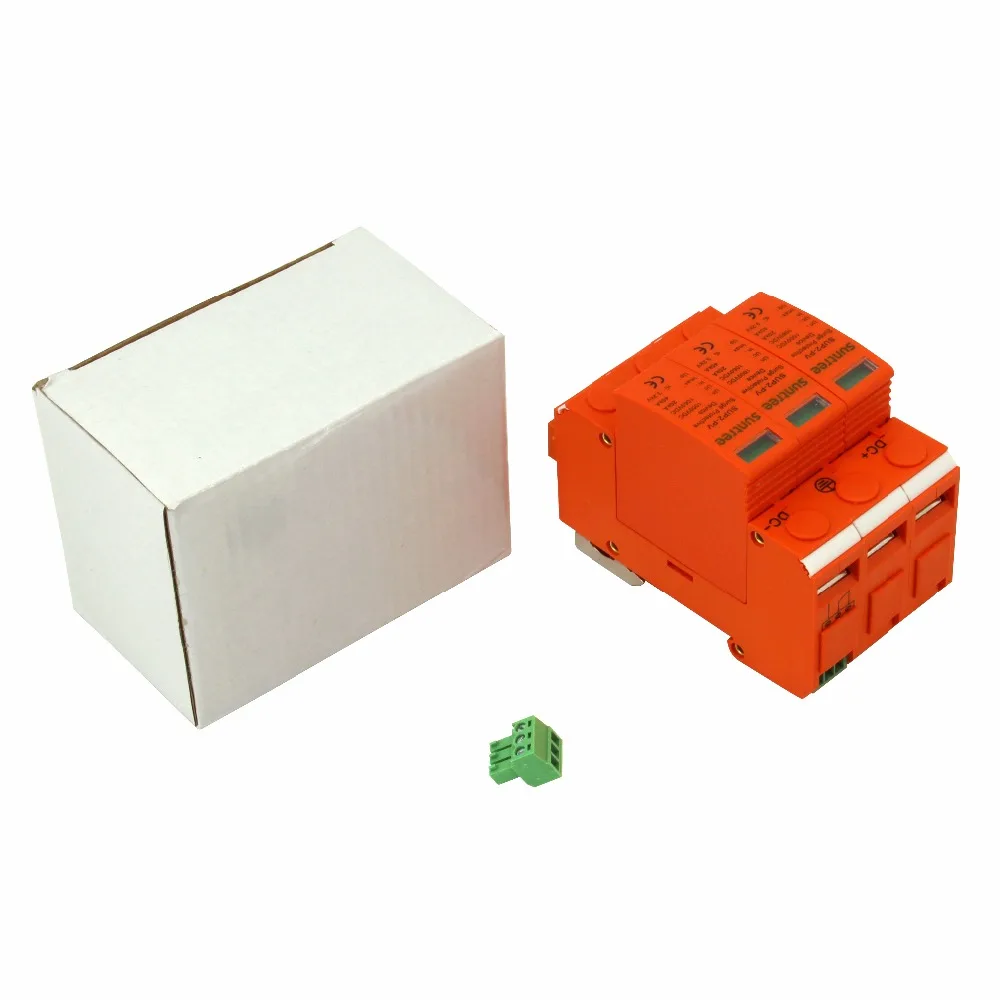 

SSPD Surge Protector DC 1000V 20KA/3P Surge Arrester for PV System II Classified Test UP 3.2KV 10mm Stripping Length 2015 NEW