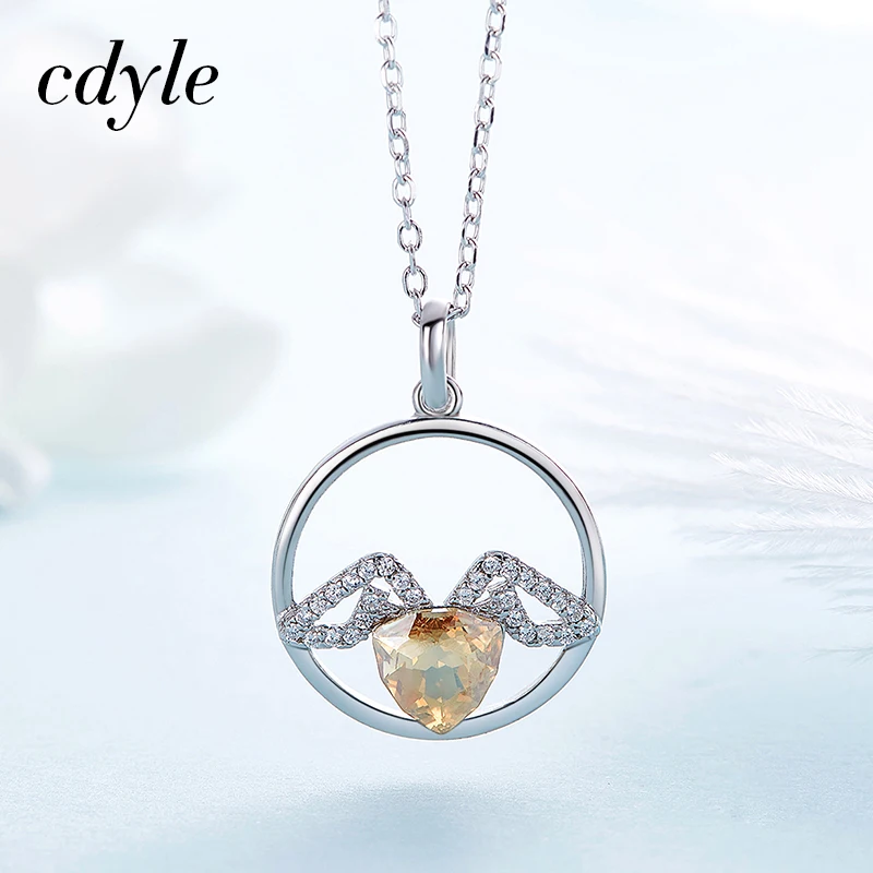 Cdyle Настоящее серебро 925 пробы крылья украшенные кристаллами модные ювелирные