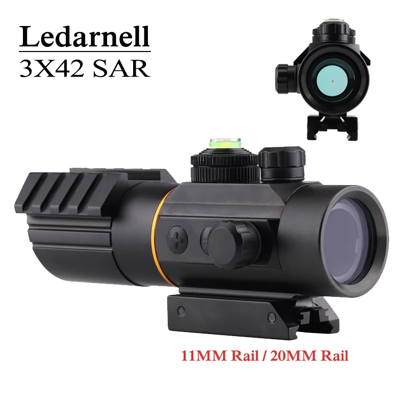 Ledarnell 3x42 11 мм/20 мм рельсовые крепления тактический оптический прицел для винтовки