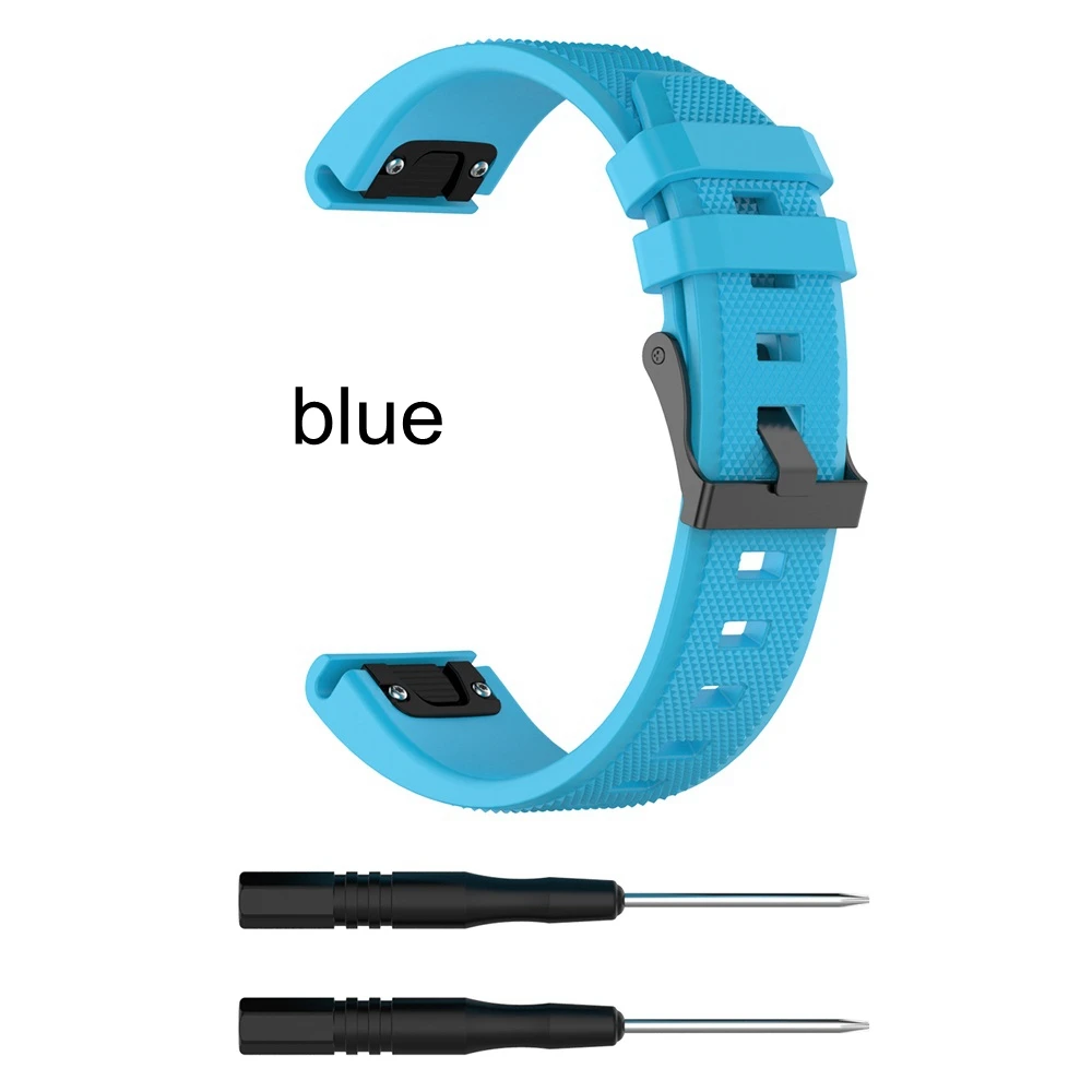 blue Качественный мягкий резиновый сменный ремешок для часов Quick Release силиконовый 22 мм браслет ремешок для Garmin Fenix 5/Forerunner 935/945 - Цвет: blue