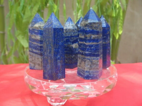 

7pcs NATURAL lapis lazuli quartz gemstone wand POINT REIKI Healing