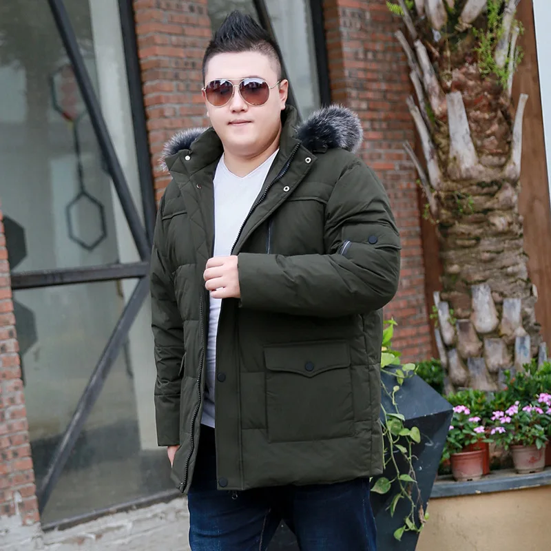 

2019 Winter Men's Large size Collar Large Cotton jacket Winter Clothes Fashion trend with Fur Collar jacket for 170kg men