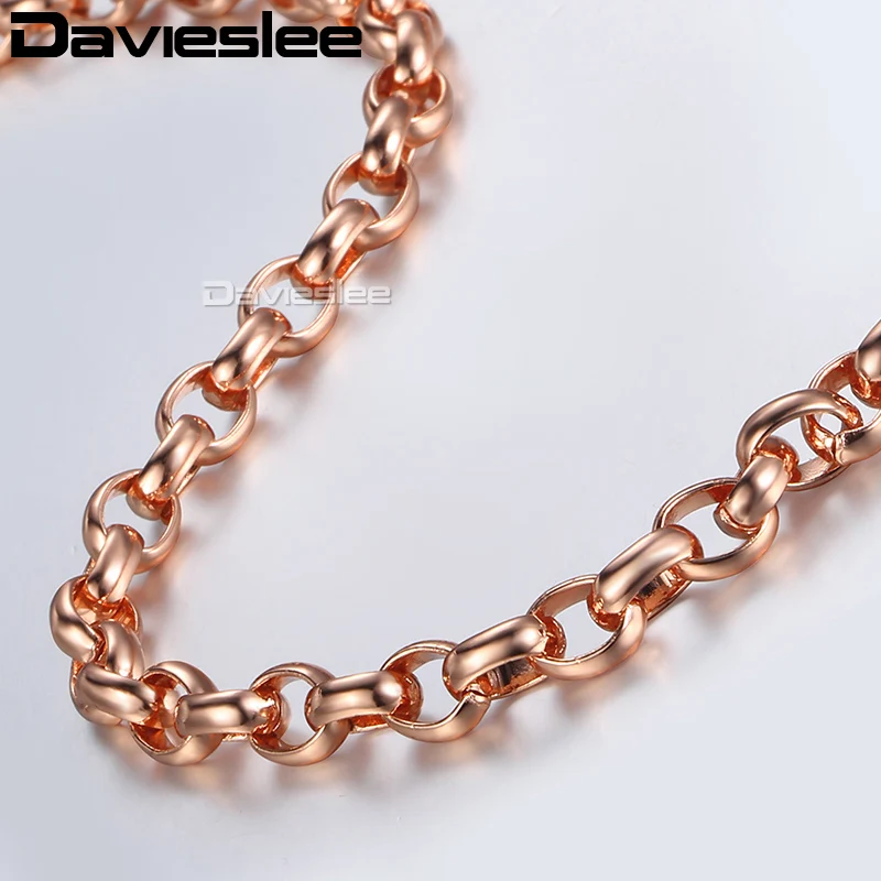 Davieslee 585 Rose Gold Necklace for Women Filled Chains Womens Jewelry Gift Party DLGN139 | Украшения и аксессуары