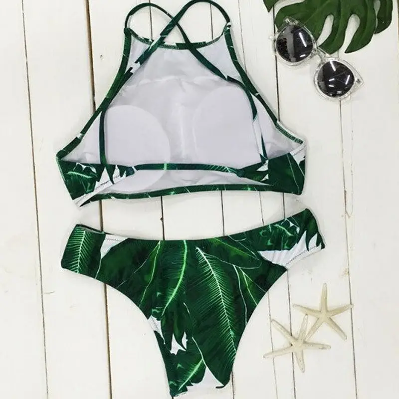 Купальник-бикини женский с чашками пуш-ап и цветочным принтом | Спорт развлечения