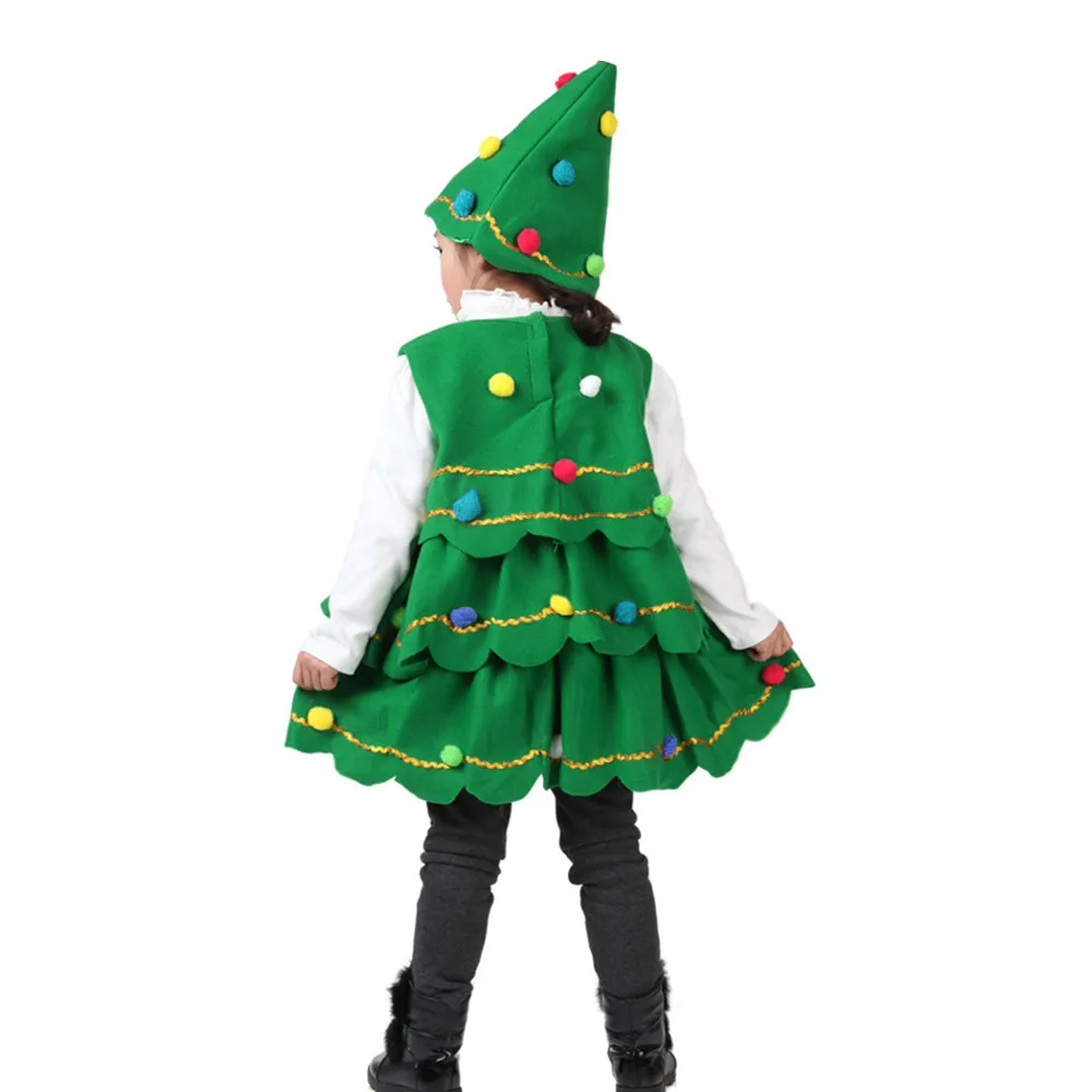 baby girl boys clothes Children Winter Xmas Clothing Set Toddler Kids Christmas Tree Costume Dress Tops Party Vest+Hat Outfits | Детская