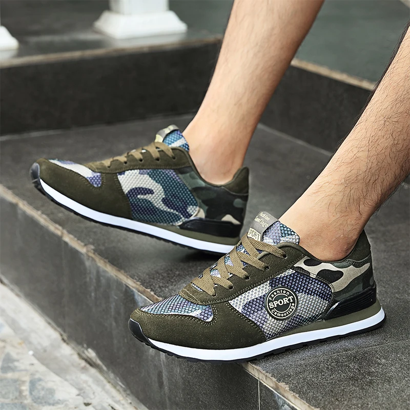 Спортивная обувь для мужчин камуфляжная сетка/парусиновая Мужская бега прогулок