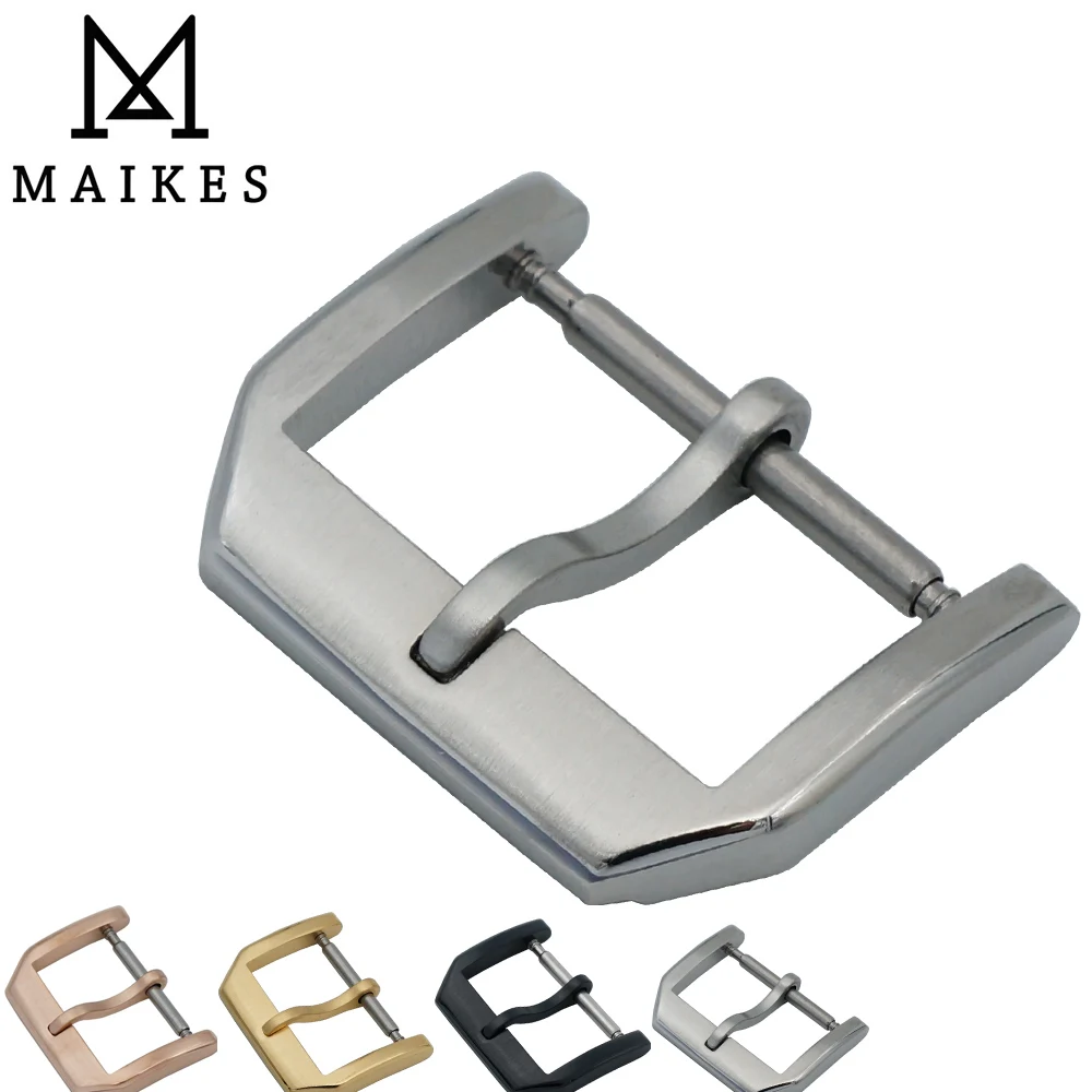 Ремешок для часов MAIKES из натуральной кожи браслет с застежкой нержавеющей стали