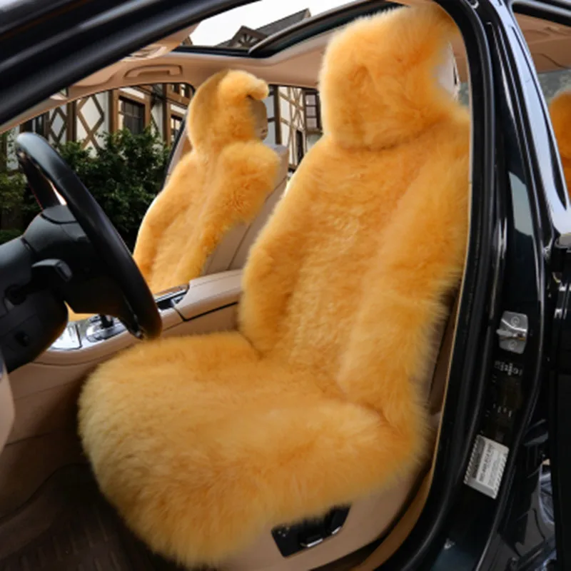Подушка для автомобильных сидений из натуральной овечьей шкуры чехол