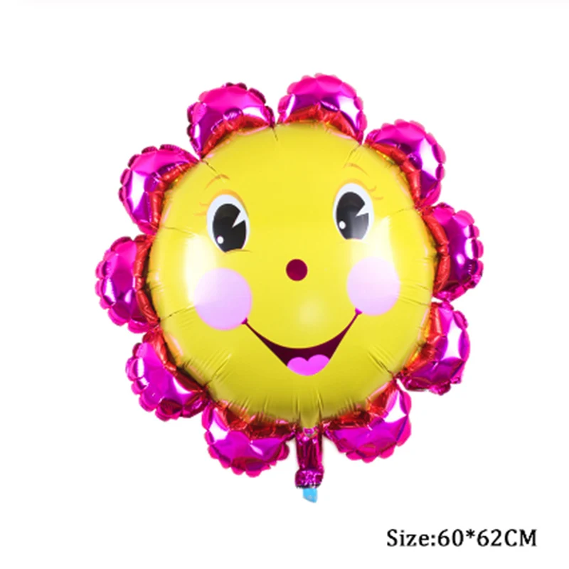 smile sun flower 18 дюймов Растения против Зомби воздушные шары цветной зеленый лист солнце цветок смайлик лицо день рождения украшения Детские игрушки globos - Цвет: smile sun flower