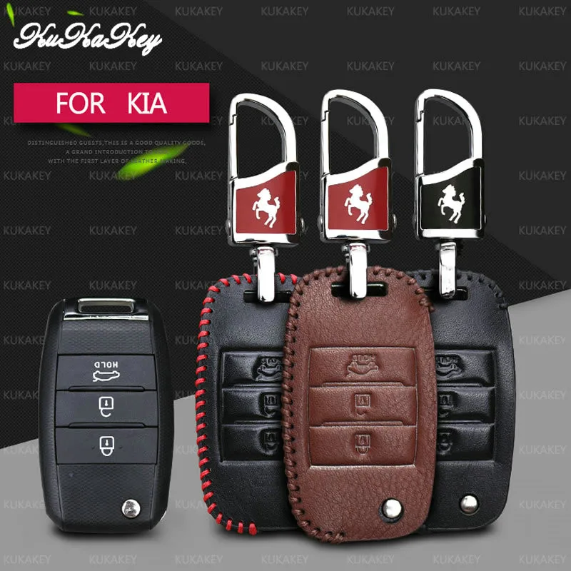 Kukakey кожа для KIA K2 K5 складной удаленный случае ключ Ключи Чехол Держатель Брелок