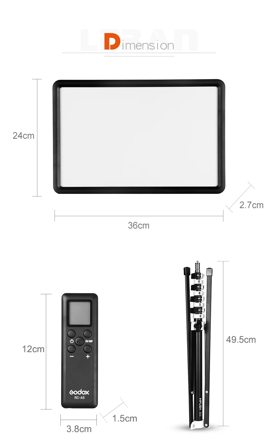 Godox 3x светодиодный P-260C 3300-5600 K светодиодный комплект непрерывного освещения для видеосъемки с подсветкой и футляром для переноски