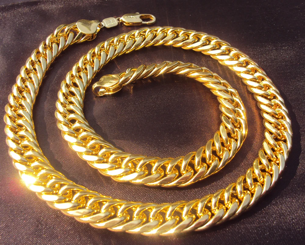 Крупное кубинское ожерелье Miami Cuban Link толщина 24 дюйма около 25 мил 100% Золотая
