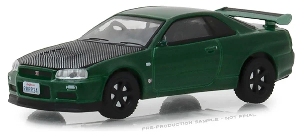 Зеленый свет 1: 64 2000 Nissan Skyline GT-R(R34) в металлический сплав игрушечный автомобиль игрушки для детей литья под давлением модели автомобиля подарок на день рождения