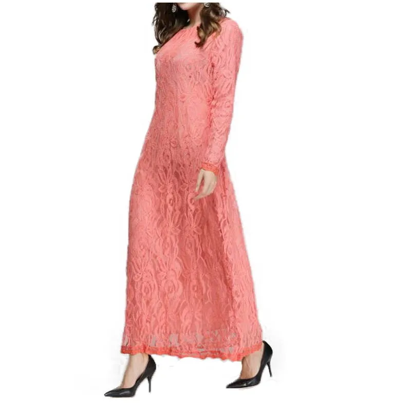 FS Исламские мусульманские кружевные платья для женщин Турецкая Малайзия Абайи в