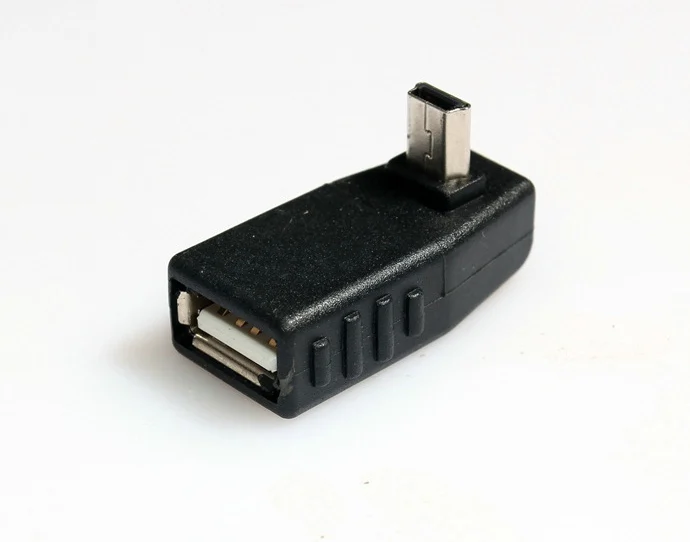 10 шт./лот Бесплатная доставка 90 Градусов Вниз Anlgled USB гнездо до мини штекер OTG